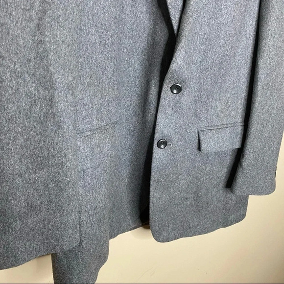 Oscar de la Renta Gray Wool and Cashmere Blend Single Breasted Blazer - Picture 5 of 13